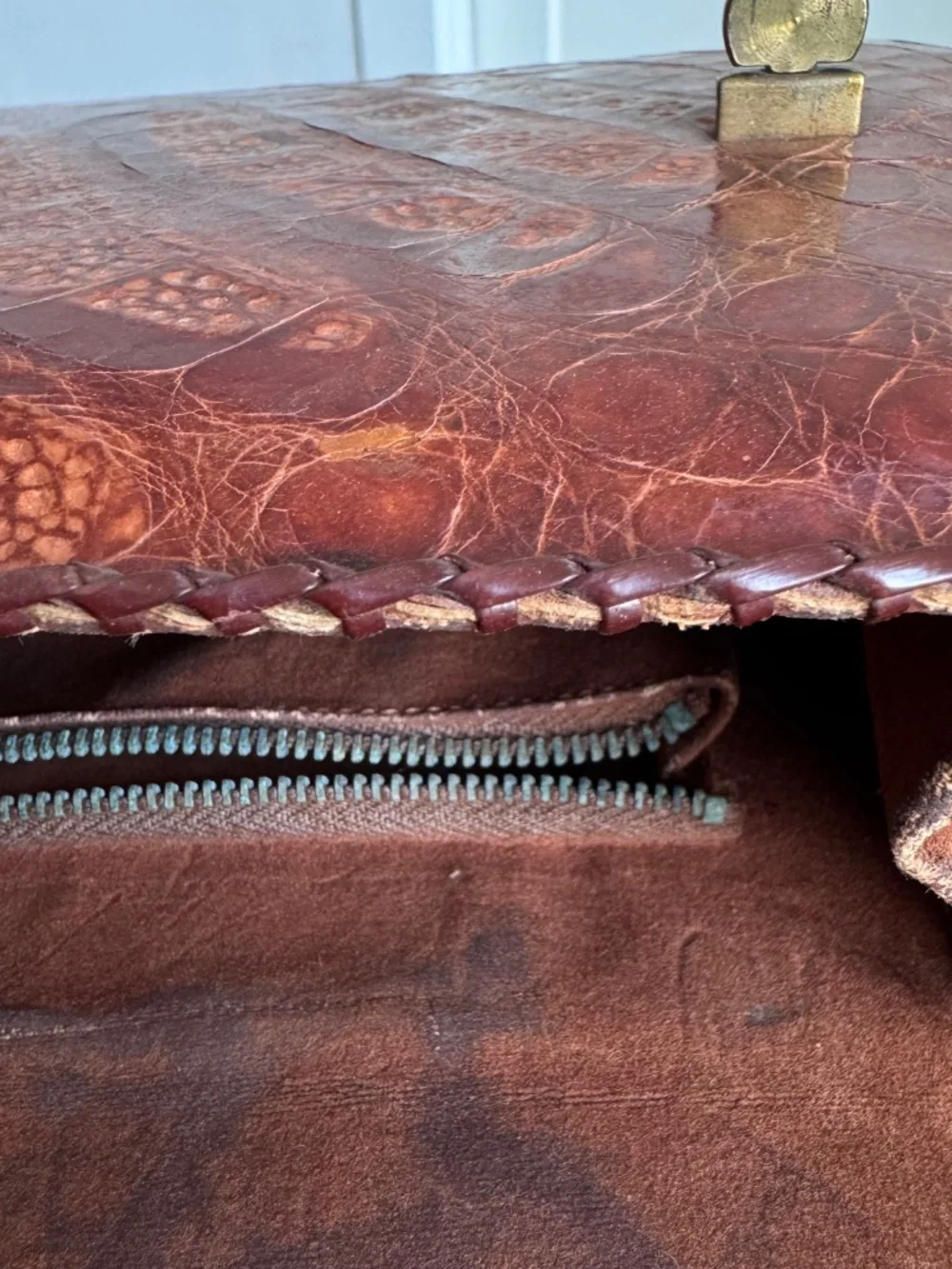 Vintage Authentic Alligator Handbag from 1949